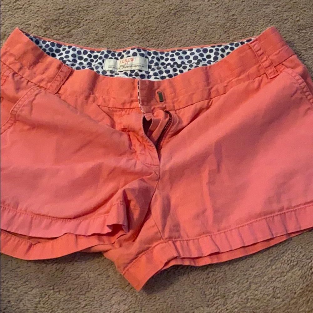 J crew chinco shorts - size four - coral